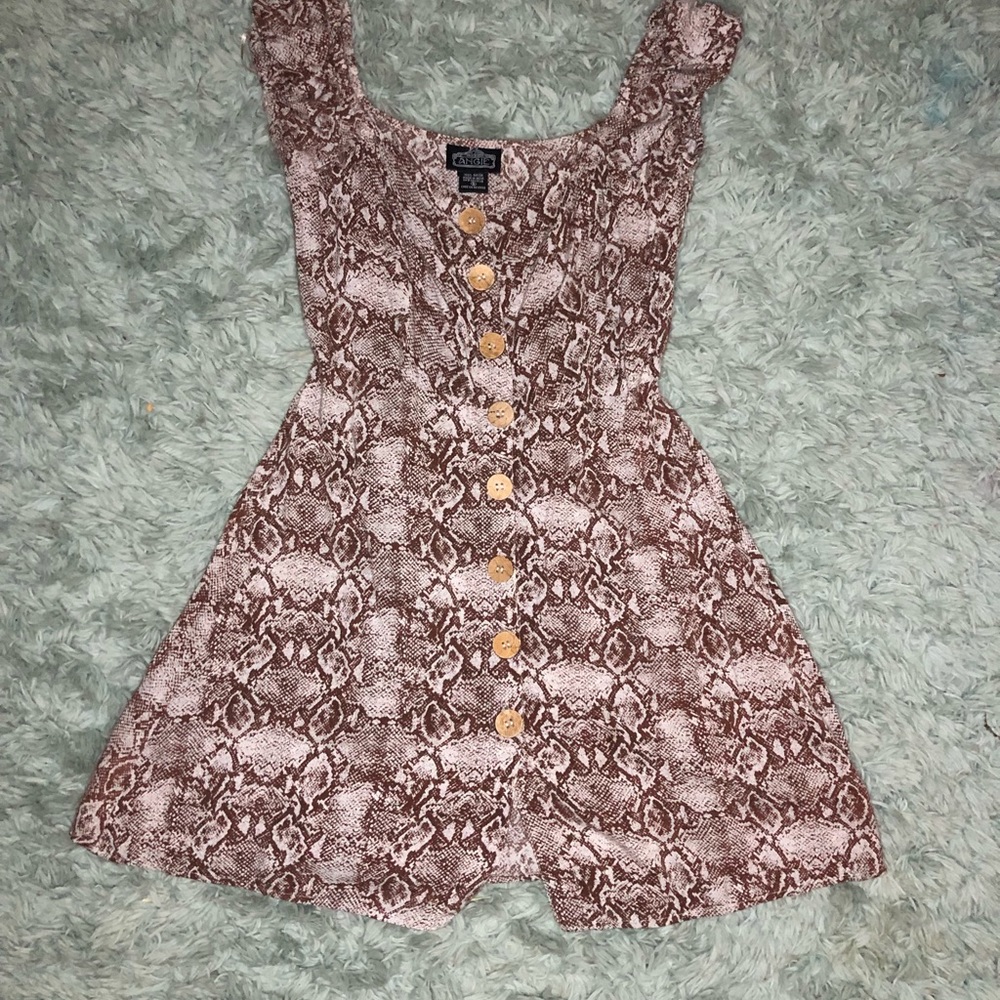 A super cute snake print sun dress